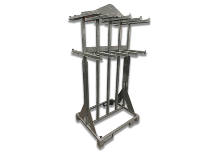 Temporary construction handrail rack